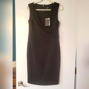 DKNY Black Sleeveless Wrap Dress 10 NWT